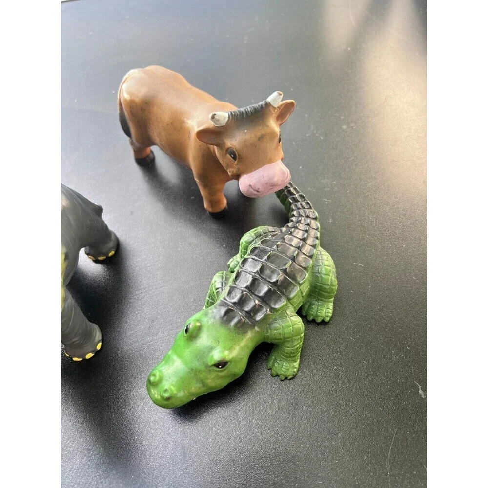 3 Mini Elephants, Cows, Crocodile Figures Educational Toys For Boys & Girls